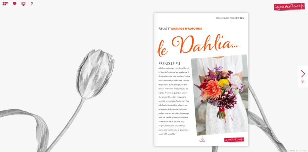 Flipbook le dahlia mariage d'automne Aout 2016