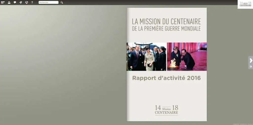 Flipbook La mission du centenaire de la première guerre mondiale - rapport d'activité 2016