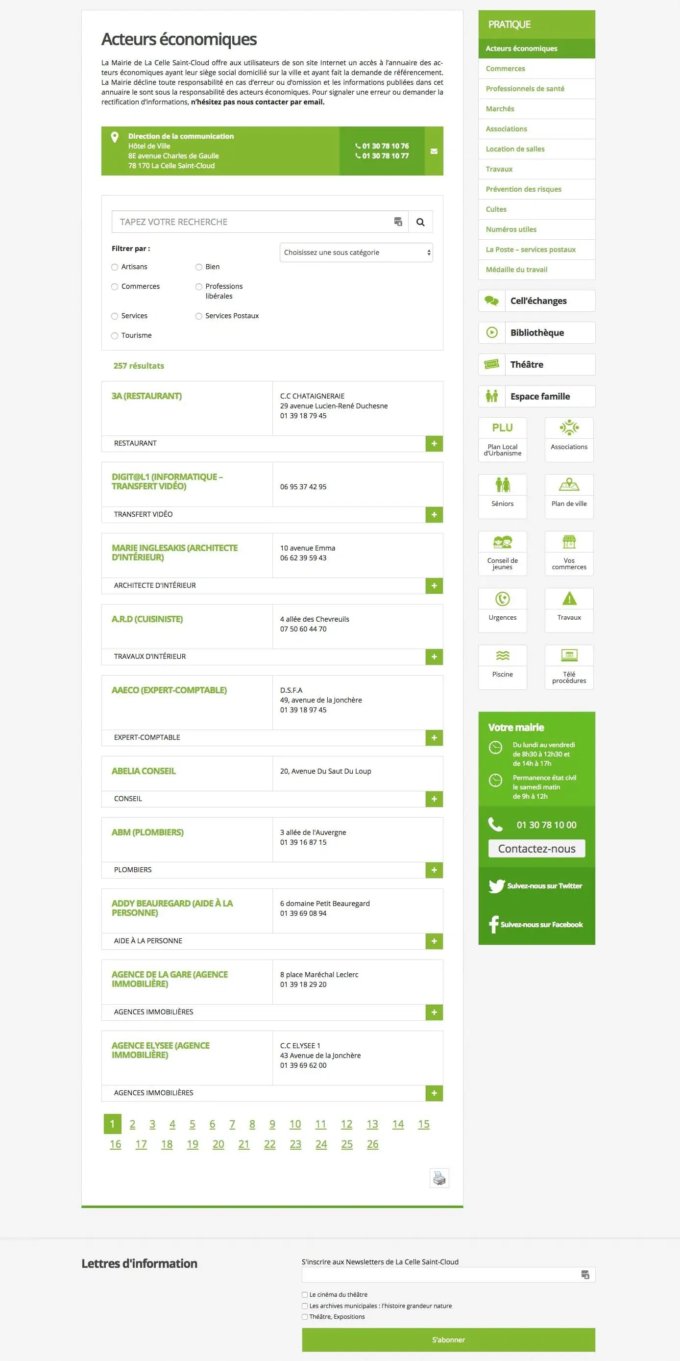 Mairie Celle Saint-Cloud acteurs economiques