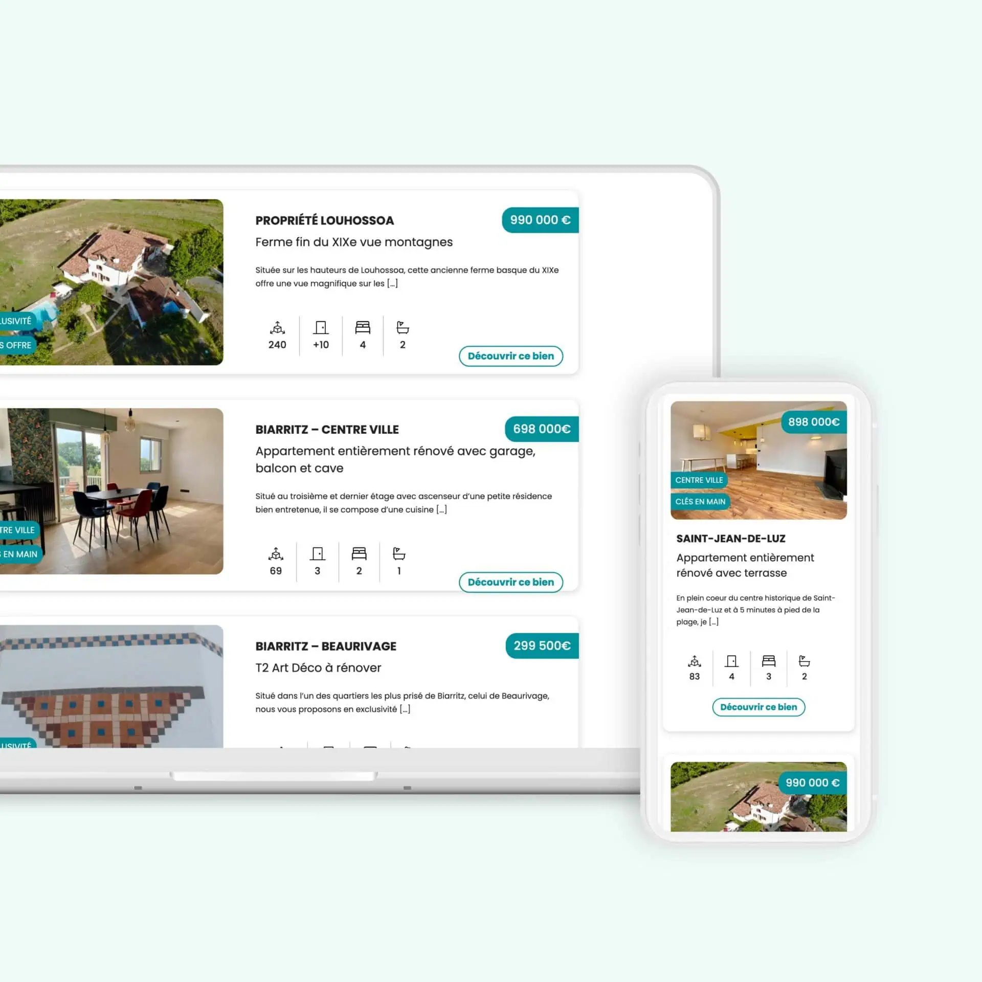 turquoise-img3 Nos biens à la vente sur la Côte Basque