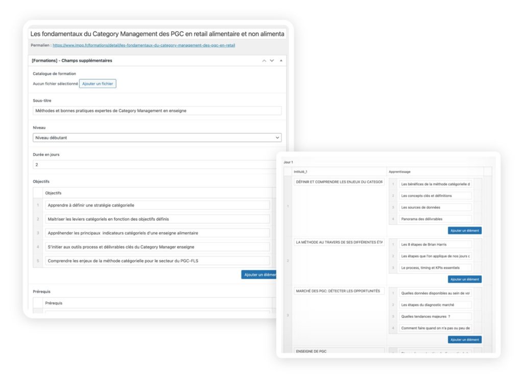 Interface d'administration IMPP